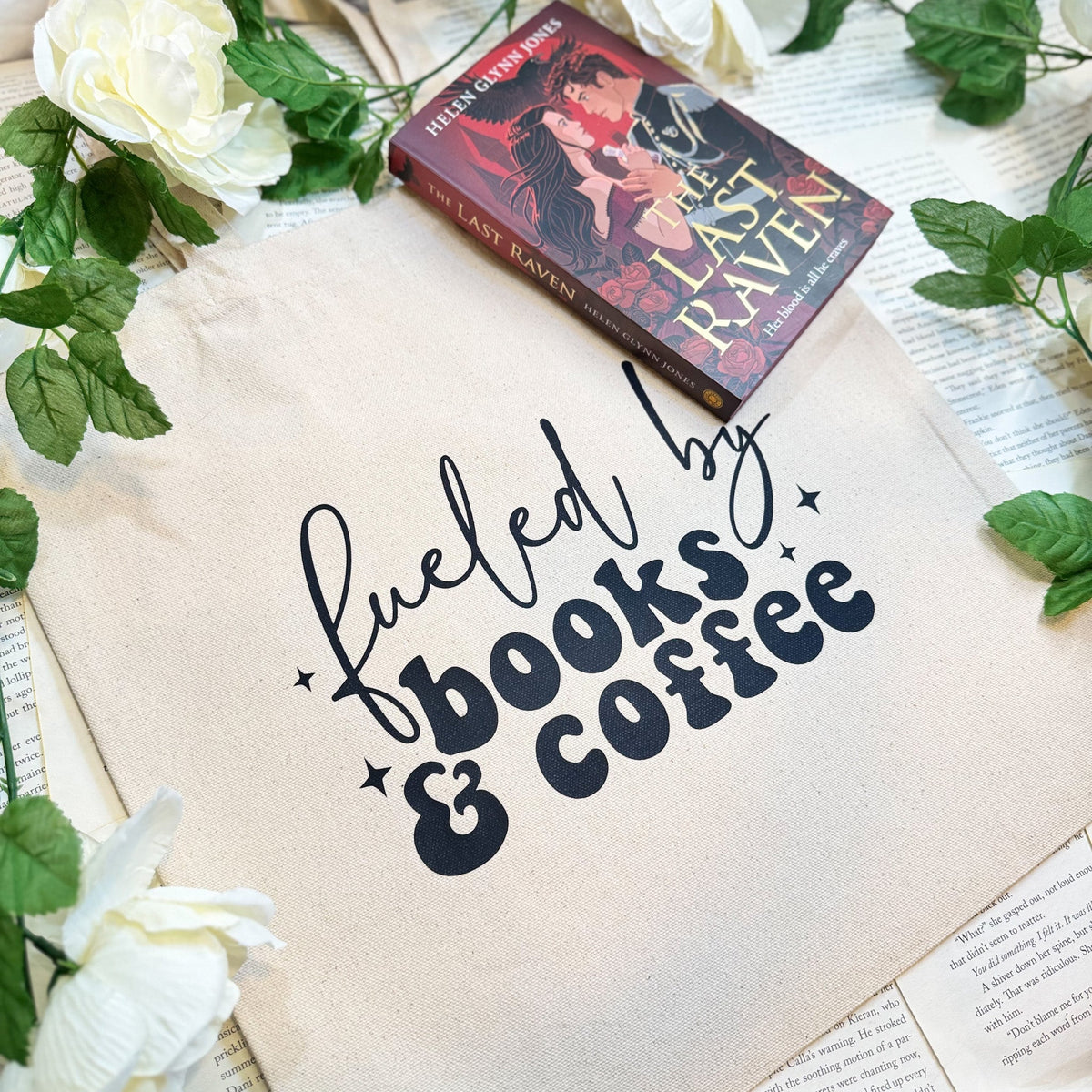Fueled By Books & Coffee Bookish Canvas Tote Bag