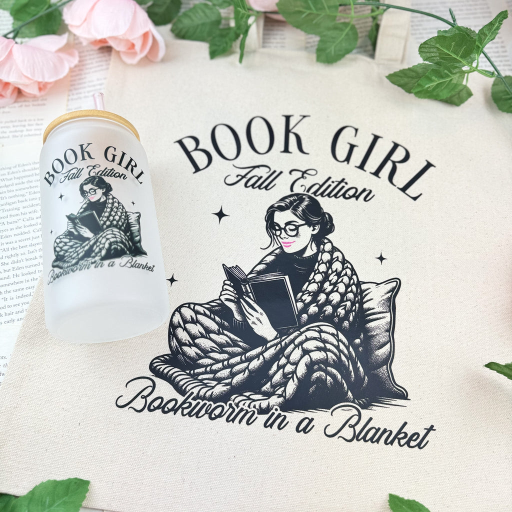 Book Girl Fall Edition Canvas Tote Bag