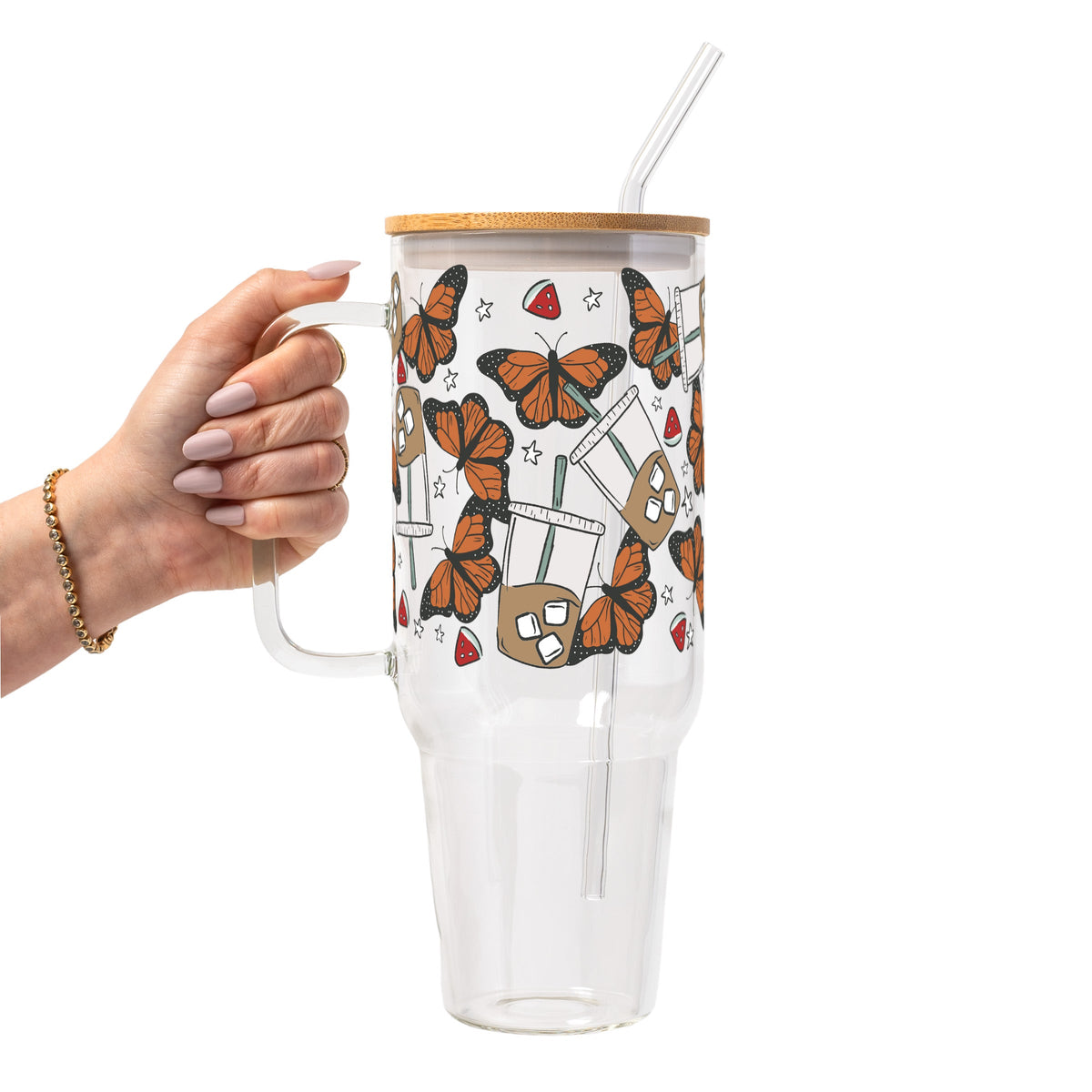 Spring Butterfly Aesthetic Glass Cups