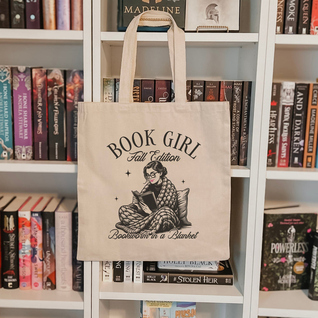 Book Girl Fall Edition Canvas Tote Bag